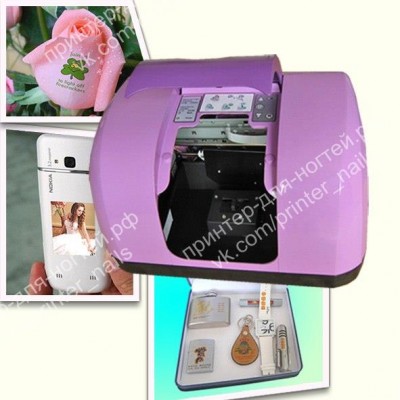 Printers for printing on nails , flowers and souvenirs ( mobile phones, fruits and vegetables )
