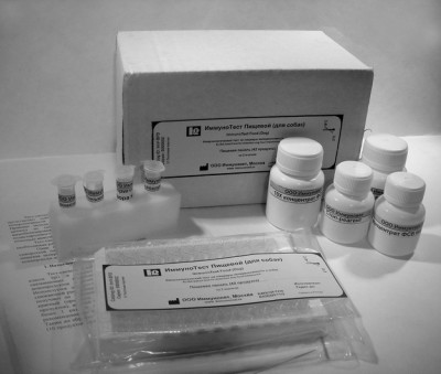 Development and distribution of ELISA test kits for the pets food intolerance and allergy determination. Rapid test on lyambliosis.