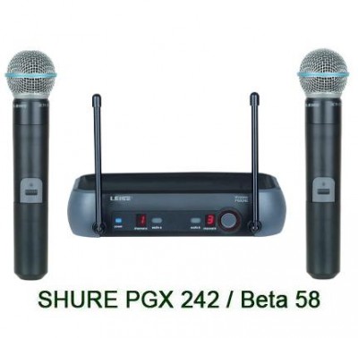 микрофон SHURE PGX242/BETA58A радиосистема 2 микрофона BETA 58.кейс.
