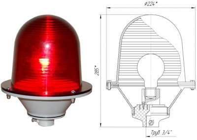 Заградительный огонь ЗОМ-75Вт, светильник, фонарь